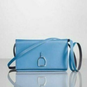 RALPH LAUREN COLLECTION Vachette Stirrup Crossbody Flat Bag blue $495